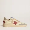 Ball Star LTD para hombre en piel napa con estrella de piel roja y lengüeta del talón de gamuza gris