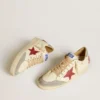 Ball Star LTD para hombre en piel napa con estrella de piel roja y lengüeta del talón de gamuza gris