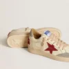 Ball Star LTD para hombre en piel napa con estrella de piel roja y lengüeta del talón de gamuza gris