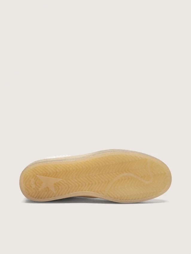 Ball Star LTD para mujer en cuero blanco con estrella bordada en azul claro