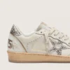Ball Star LTD para mujer en cuero blanco con estrella de piel de potro con estampado animal