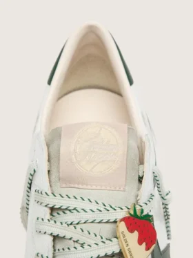 Ball Star LTD para mujer en cuero blanco con estrella verde y Pieles