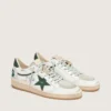 Ball Star LTD para hombre en cuero blanco con estrella verde y Pieles