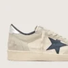Ball Star LTD para mujer en gamuza gris con estrella azul e inserciones de crochet color crema
