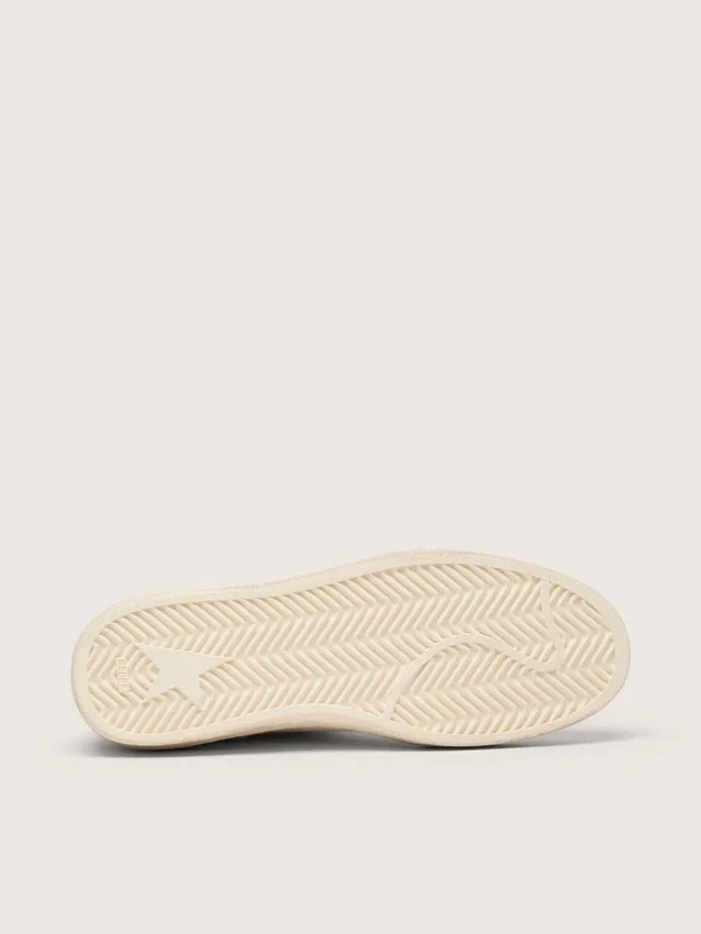 Ball Star LTD para mujer en gamuza gris con estrella azul e inserciones de crochet color crema