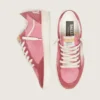 Ball Star LTD para mujer en gamuza rosa con estrella de cuero color crema e inserciones de gamuza roja