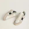 Ball Star LTD para mujer en napa con estrella de cristal negro e inserciones de gamuza beige