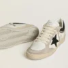 Ball Star LTD para mujer en napa con estrella de cristal negro e inserciones de gamuza beige