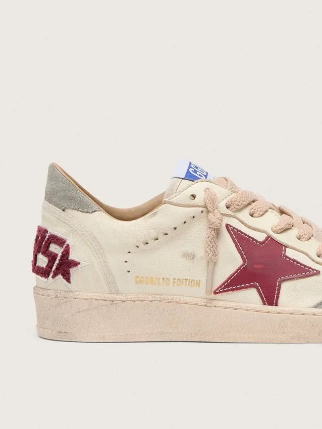 Ball Star LTD para mujer en napa con estrella de cuero y lengüeta de talón de gamuza plateada