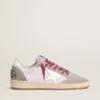 Ball Star LTD para mujer en nylon lila con estrella de cuero blanco e inserciones de gamuza
