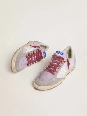 Ball Star LTD para mujer en nylon lila con estrella de cuero blanco e inserciones de gamuza