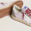 Ball Star LTD para mujer en nylon lila con estrella de cuero blanco e inserciones de gamuza