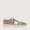 Ball Star LTD para mujer en piel de potro con estampado de leopardo y estrella de cuero color crema