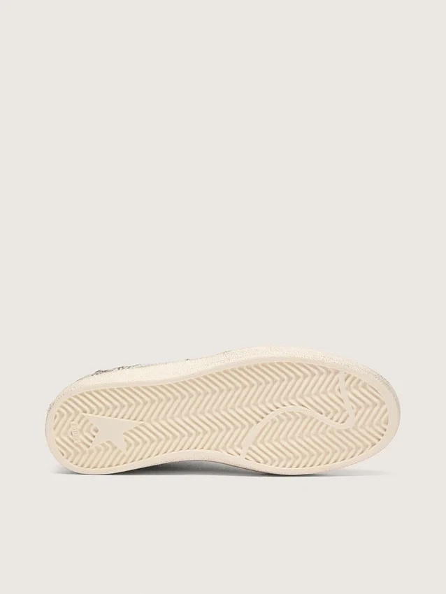 Ball Star LTD para mujer en piel de potro con estampado de leopardo y estrella de cuero color crema