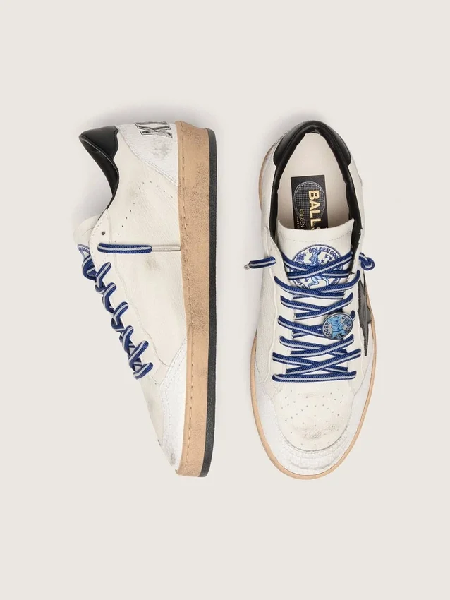 Ball Star LTD para hombre en piel napa blanca con estrella y lengüeta del talón de piel negra
