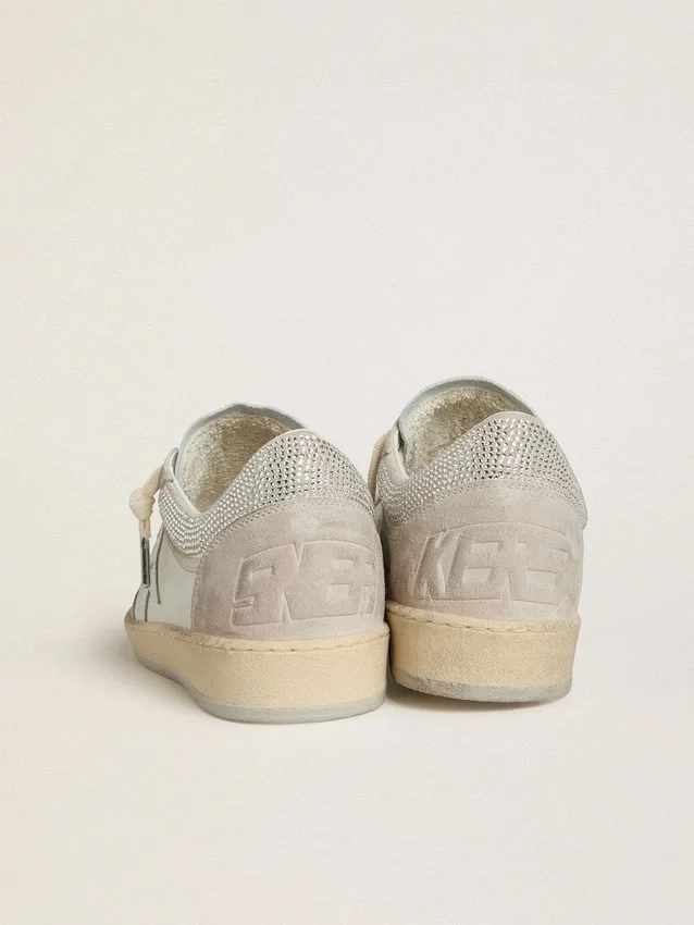 Ball Star LTD para mujer en piel napa y gamuza con estrella de piel plateada y cristales Swarovski