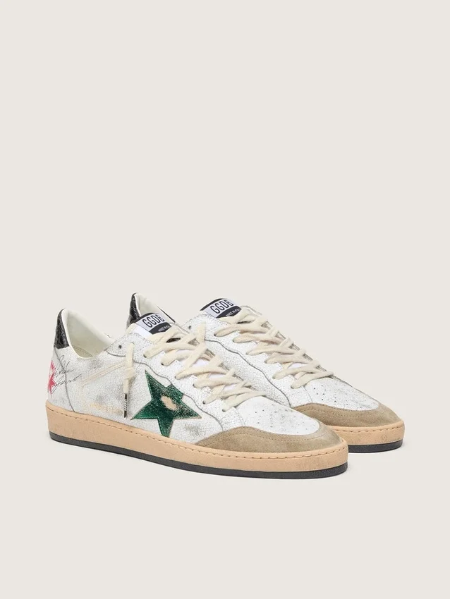 Ball Star para hombre con estrella de cuero metalizado y lengüeta de talón de cuero gris