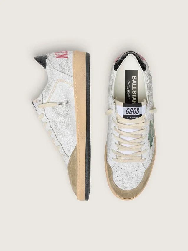 Ball Star para hombre con estrella de cuero metalizado y lengüeta de talón de cuero gris