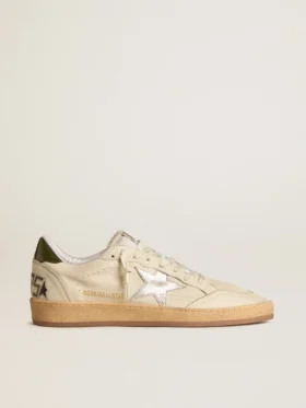 Ball Star para hombre con estrella de cuero plateada y lengüeta de talón de cuero verde