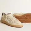 Ball Star para hombre con estrella de cuero plateada y lengüeta de talón de cuero verde