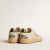 Ball Star para hombre con estrella de cuero plateada y lengüeta de talón de cuero verde
