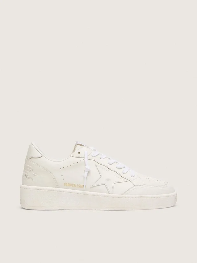 Ball Star para hombre con estrella y lengüeta del talón de cuero blanco