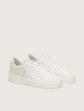 Ball Star para hombre con estrella y lengüeta del talón de cuero blanco