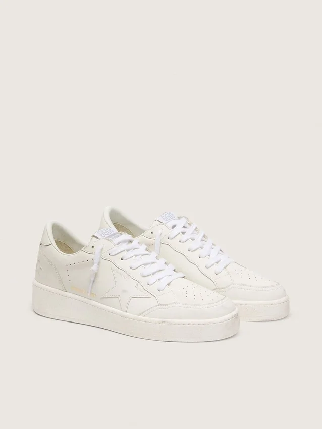 Ball Star para hombre con estrella y lengüeta del talón de cuero blanco