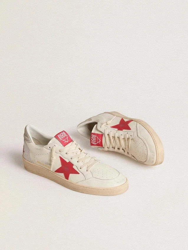 Ball Star para hombre de San Valentín con estrella de cuero rojo y letras rojas de Swarovski