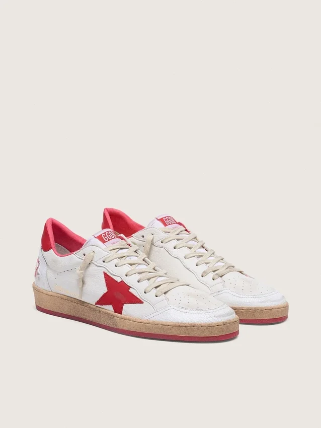 Ball Star para hombre en cuero blanco
