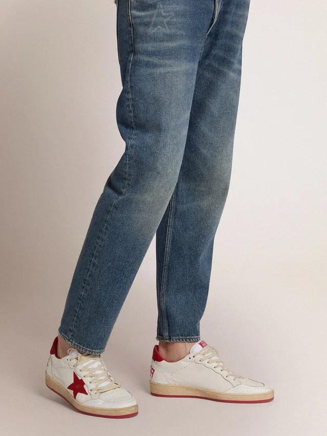Ball Star para hombre en cuero blanco