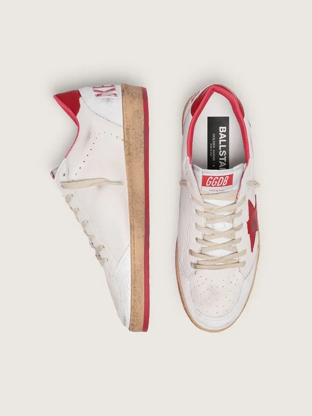 Ball Star para hombre en cuero blanco