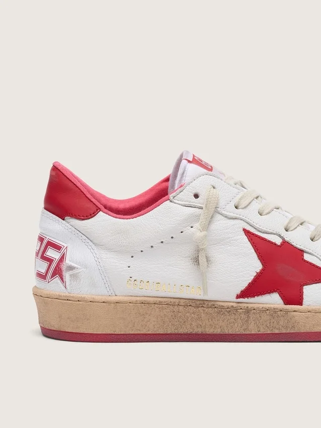 Ball Star para hombre en cuero blanco