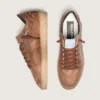 Ball Star para hombre en cuero marrón con estrella de gamuza beige y cuentas