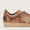 Ball Star para hombre en cuero marrón con estrella de gamuza beige y cuentas