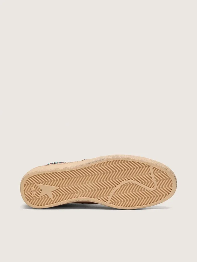 Ball Star para hombre en cuero marrón con estrella de gamuza beige y cuentas