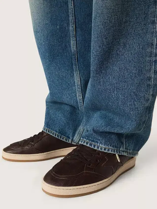 Ball Star para hombre en cuero marrón oscuro con estrella de cuero tono sobre tono