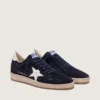 Ball Star para hombre en gamuza azul oscuro con estrella de cuero blanco