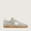 Ball Star para hombre en gamuza gris claro con estrella de cuero blanco