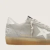 Ball Star para hombre en gamuza gris claro con estrella de cuero blanco
