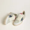 Ball Star para hombre en gamuza gris con estrella de nubuck azul y lengüeta del talón de cuero laminado