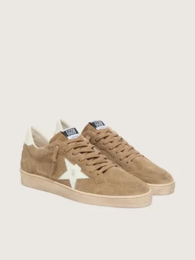 Ball Star para hombre en gamuza marrón con estrella de cuero blanco