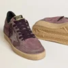 Ball Star para hombre en gamuza morada con estrella con tachuelas plateadas y lengüeta trasera «naplak» negra