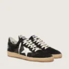 Ball Star para hombre en gamuza negra con estrella de cuero blanco