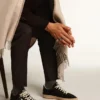 Ball Star para hombre en gamuza negra con estrella de cuero blanco