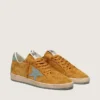 Ball Star para hombre en gamuza ocre con estrella de cuero y lengüeta del talón de gamuza azul claro