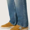 Ball Star para hombre en gamuza ocre con estrella de cuero y lengüeta del talón de gamuza azul claro