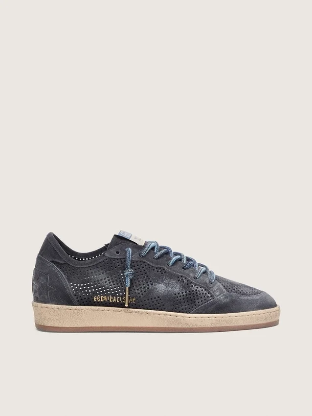 Ball Star para hombre en gamuza perforada azul oscuro con estrella de gamuza azul oscuro