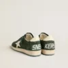 Ball Star para hombre en gamuza verde con estrella de cuero blanco y lengüeta en el talón