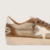 Ball Star para hombre en lana con estrella de cuero color crema e inserciones de cuero encerado marrón